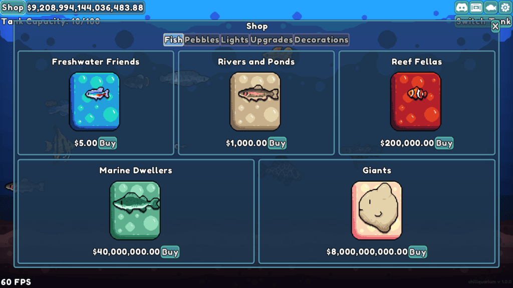 Fish Packs in the shop