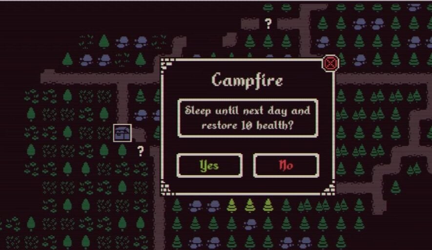 Restore HP in the campfire