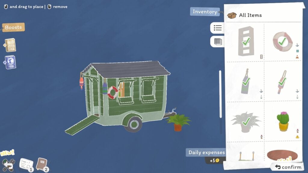 Equip three maritime items to your bookshop