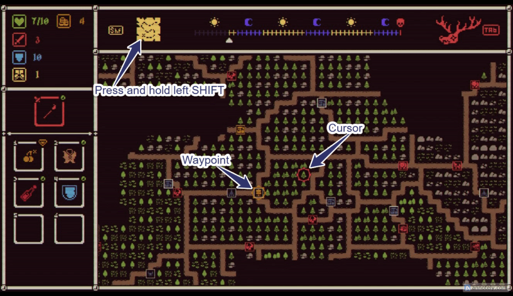 Fast traveling using waypoints in He is Coming