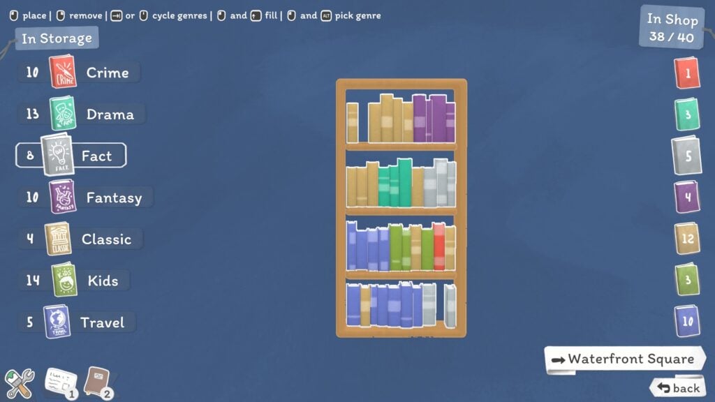 Arrange shelf by adding more travel and classic books