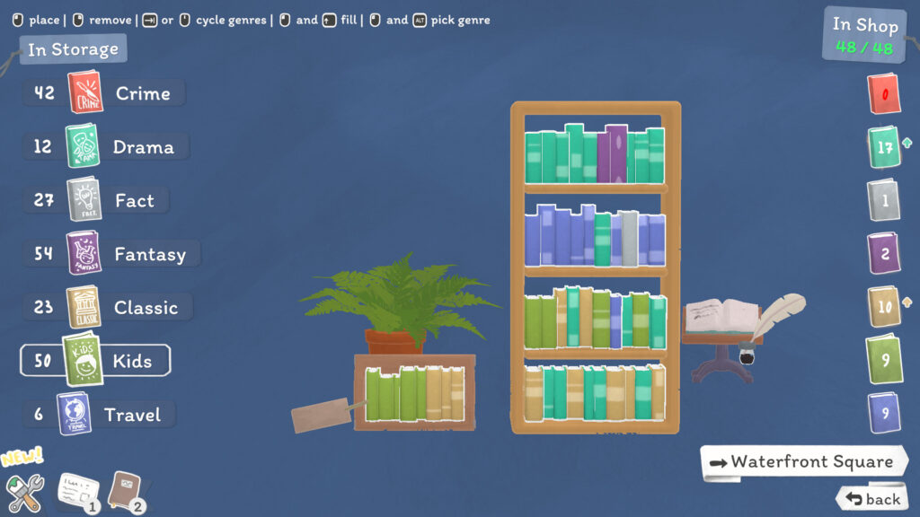 Stock up to 8 books on the new small shelf.