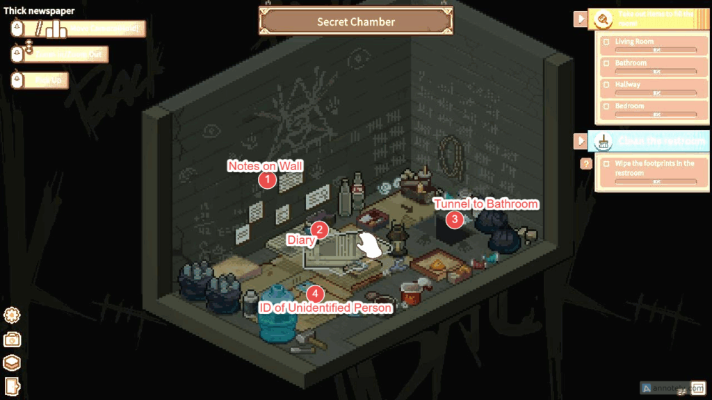 The secret chamber in Whisper of the House